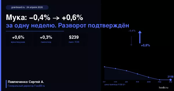 Мука +0,6% за неделю: разворот подтверждён, форвардное окно закрывается