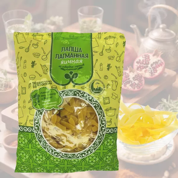 Фотография продукта Лапша лагманная яичная пачка 450 гр.
